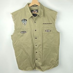 (sold)Harley Davidson Motorcycles Denim Vest Size XL